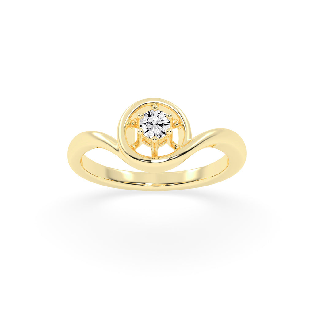 Deliena round center stone delicate lab diamond ring