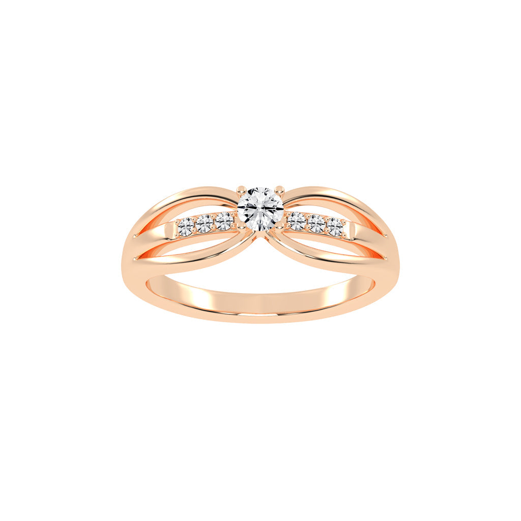 Delivella Split shank round cut delicate lab diamond ring