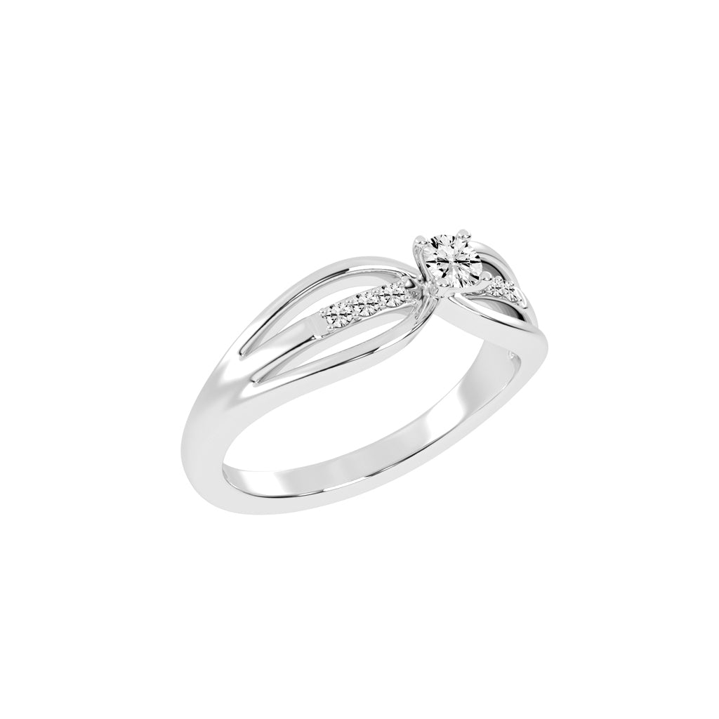 Delivella Split shank round cut delicate lab diamond ring
