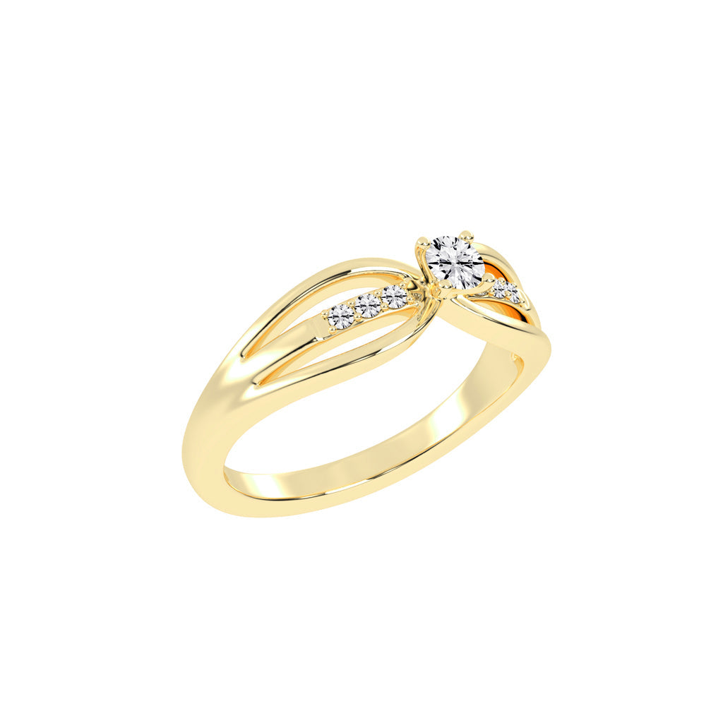 Delivella Split shank round cut delicate lab diamond ring