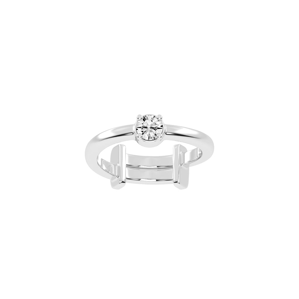 Solerisia Bezel Accent round cut solitaire lab diamond ring