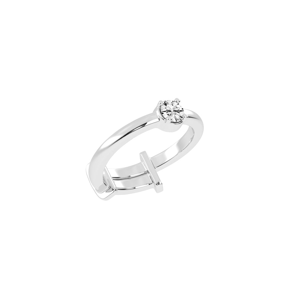 Solerisia Bezel Accent round cut solitaire lab diamond ring