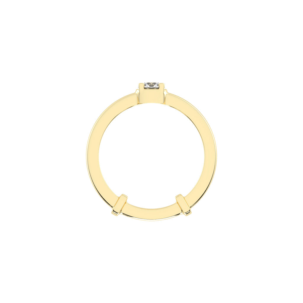 Solerisia Bezel Accent round cut solitaire lab diamond ring