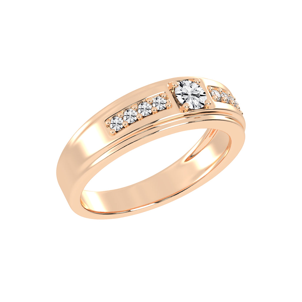 Crystelle round cut side stone lab diamond ring