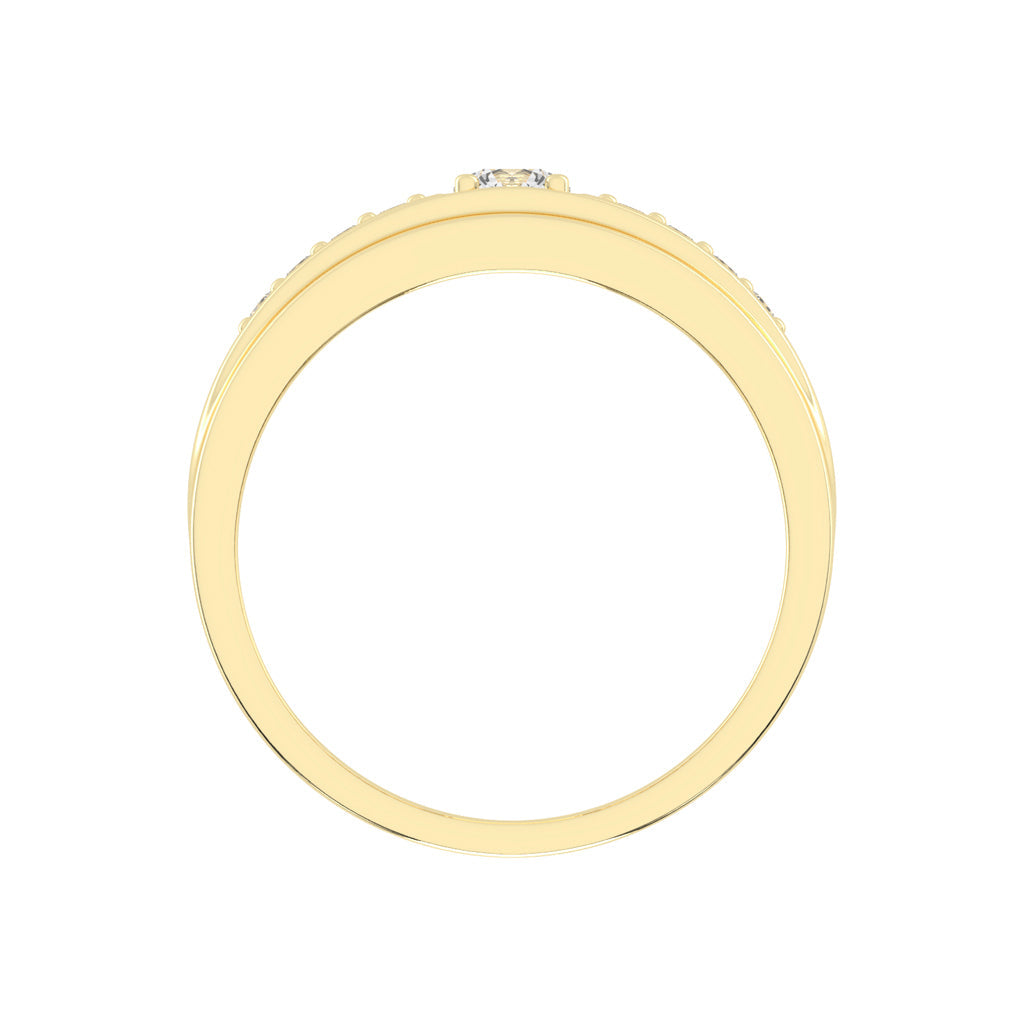 Crystelle round cut side stone lab diamond ring