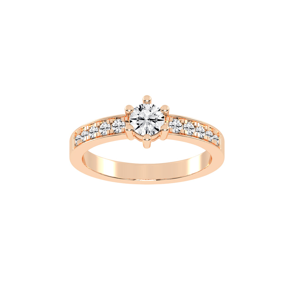 Aurineve channel setting round cut classic lab diamond ring