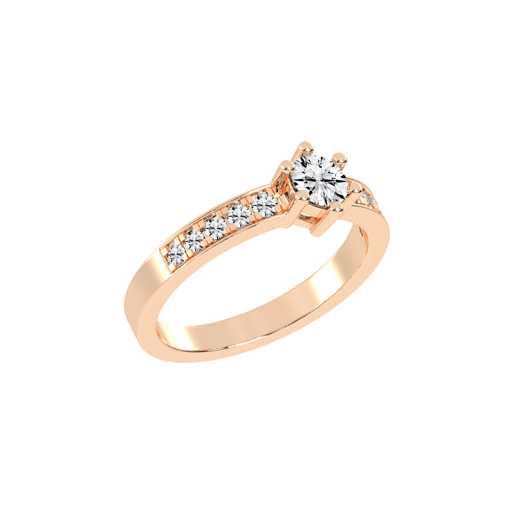 Aurineve channel setting round cut classic lab diamond ring