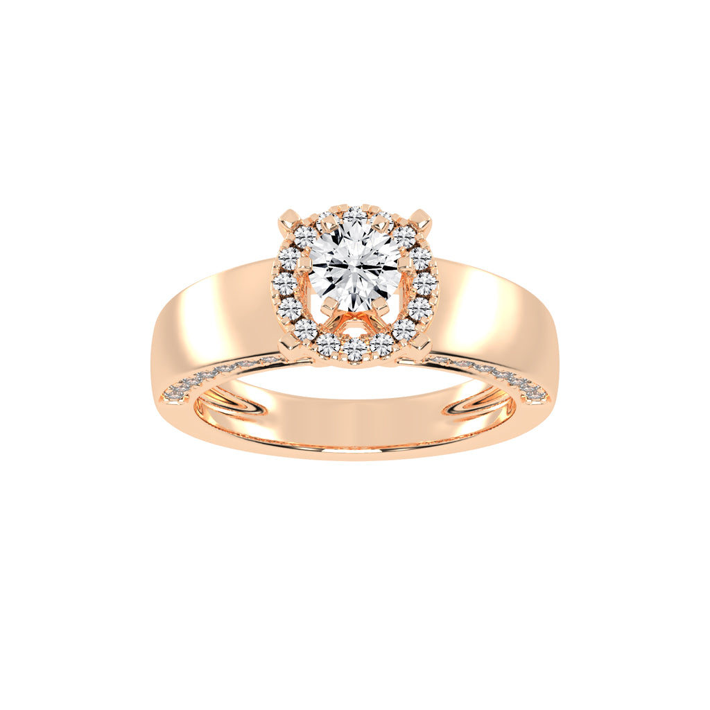 Round Shape Designer Halo Ring