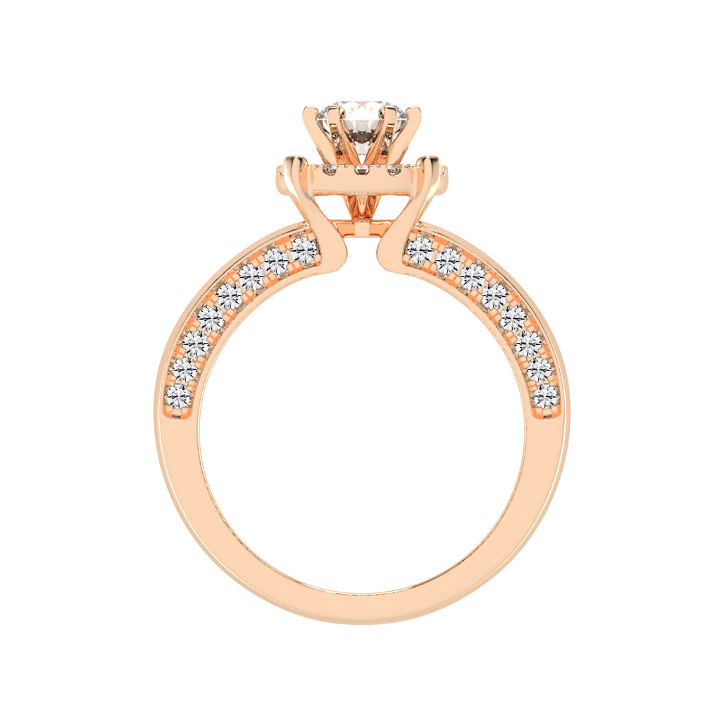 Round Shape Designer Halo Ring