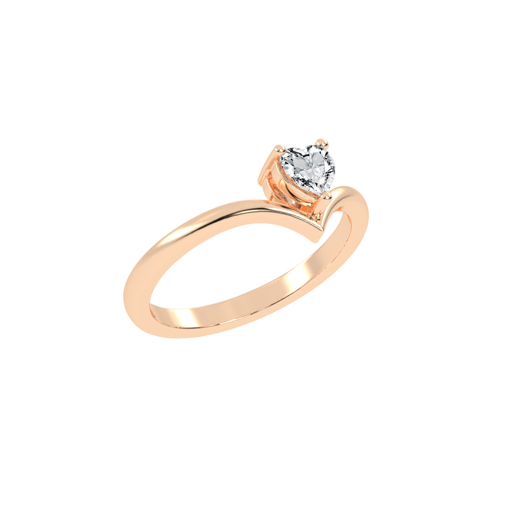 Solviona Three Prong Heart Cut Solitaire Lab Diamond Ring