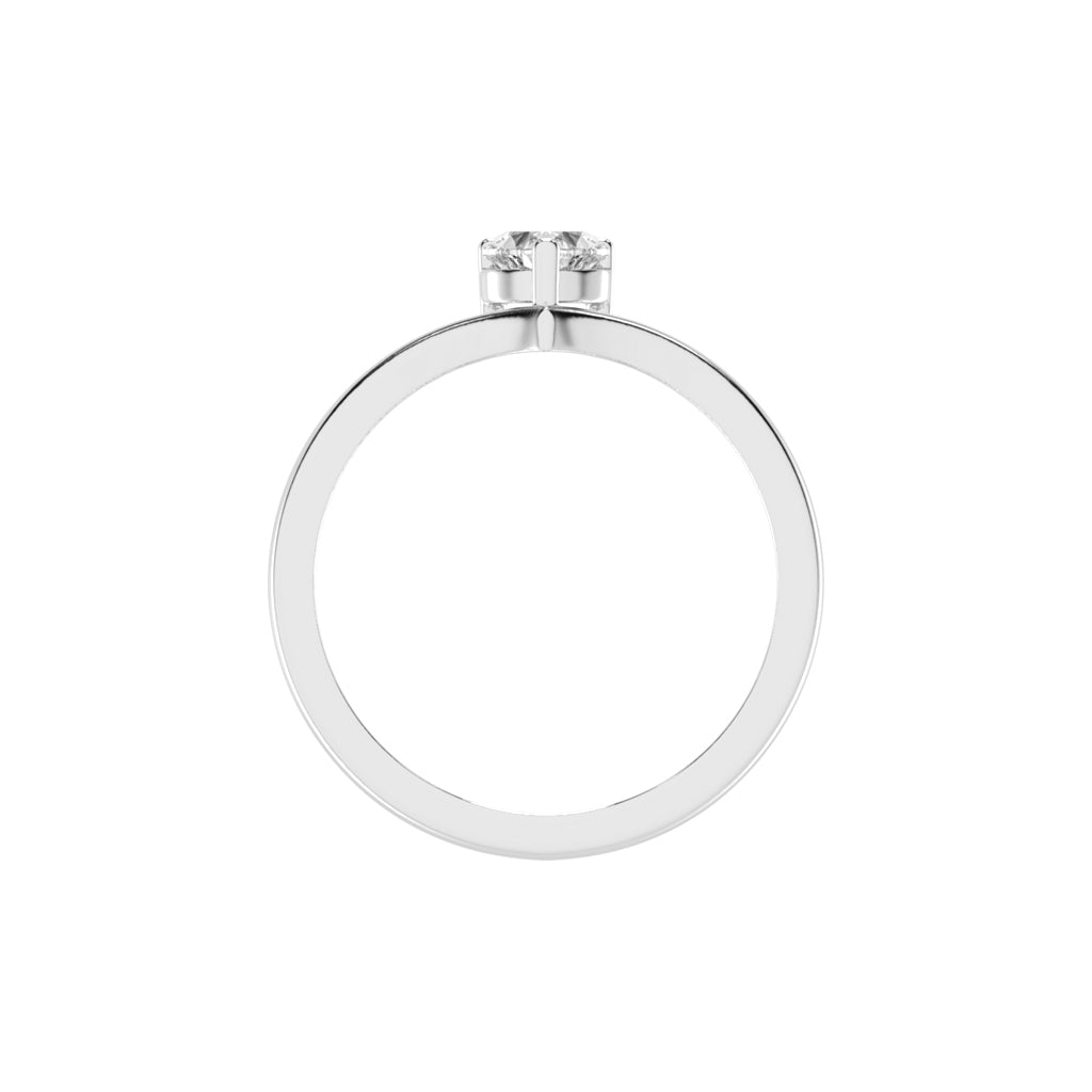 Solviona Three Prong Heart Cut Solitaire Lab Diamond Ring