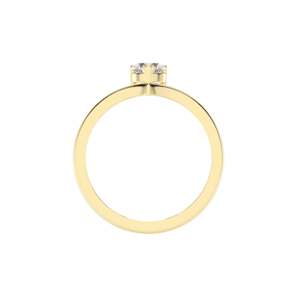 Solviona Three Prong Heart Cut Solitaire Lab Diamond Ring