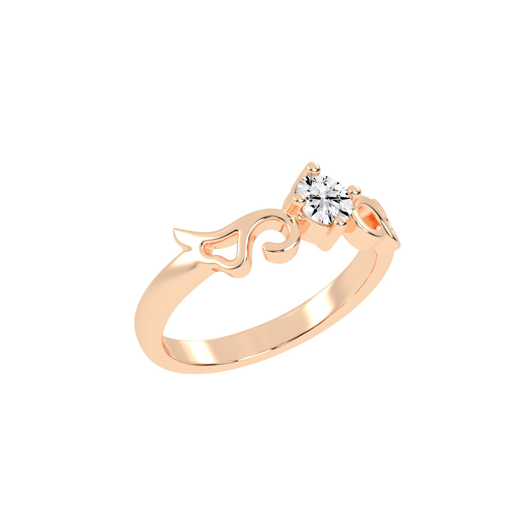 Adorevia Four Prong Round Cut Classic Lab Diamond Ring