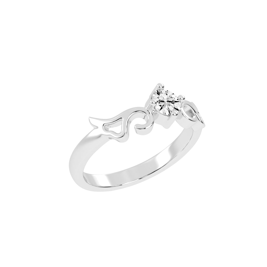 Adorevia Four Prong Round Cut Classic Lab Diamond Ring