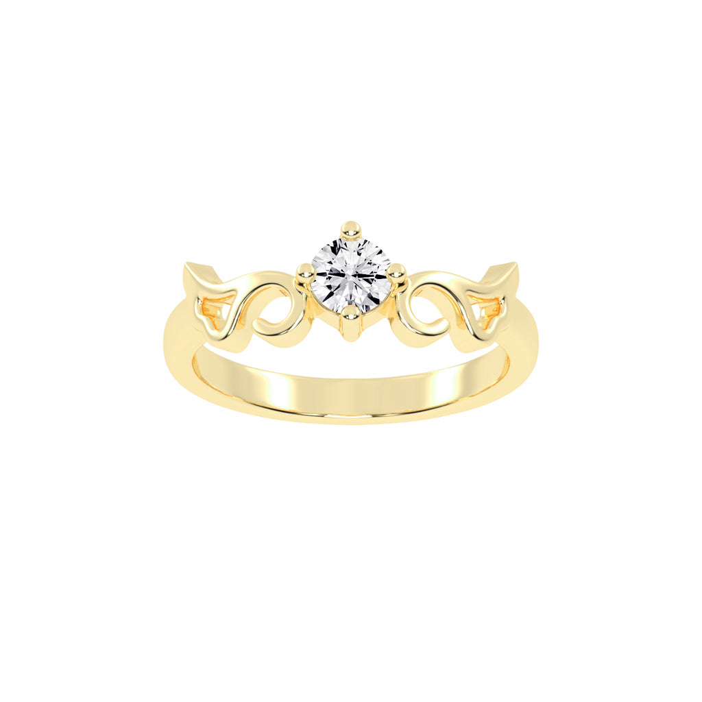 Adorevia Four Prong Round Cut Classic Lab Diamond Ring