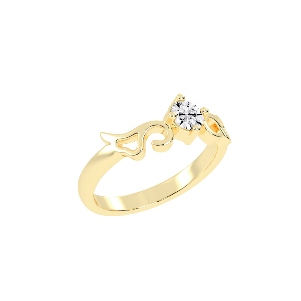 Adorevia Four Prong Round Cut Classic Lab Diamond Ring