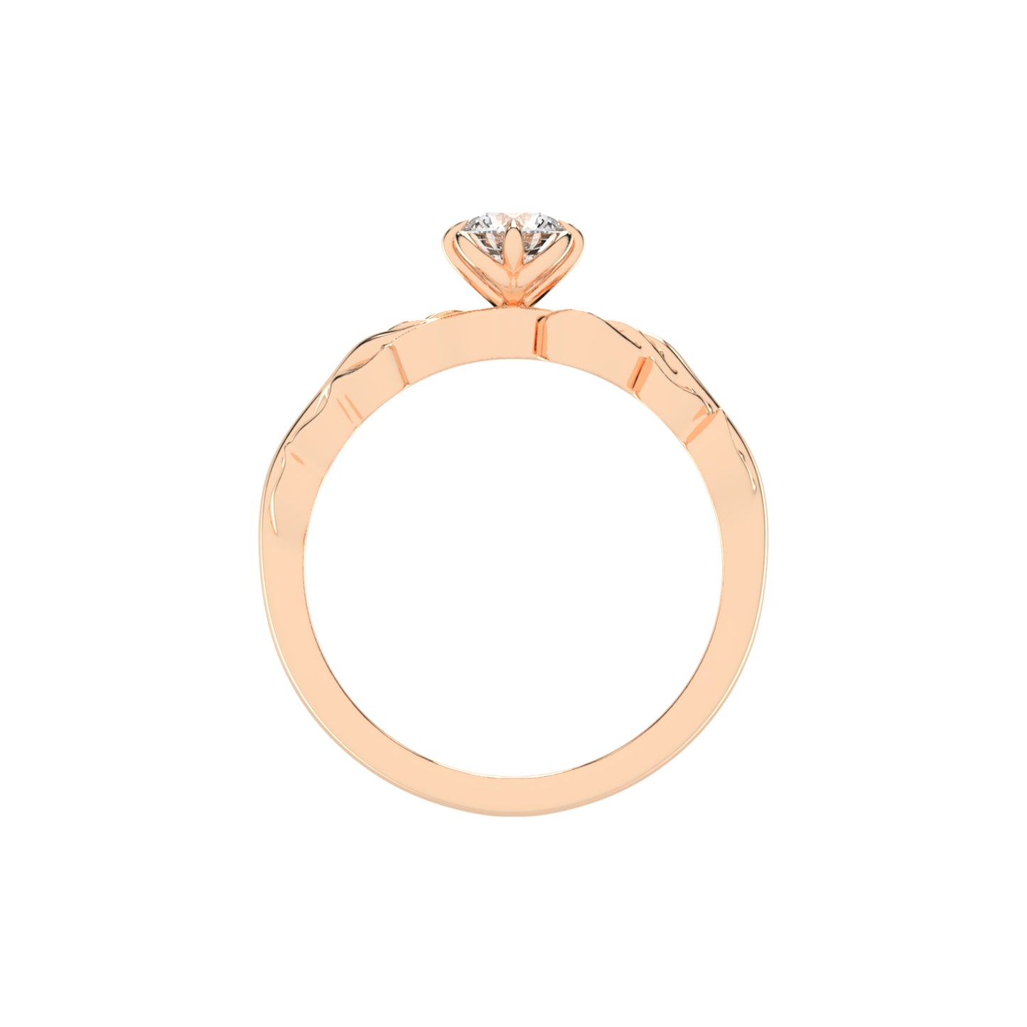 Gleamira Fire Rose Round Cut Classic Lab Diamond Ring