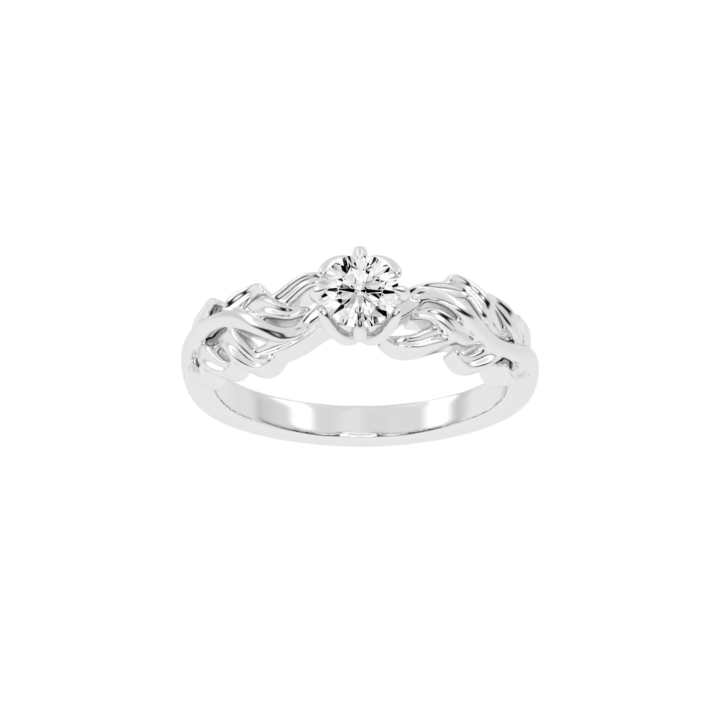 Gleamira Fire Rose Round Cut Classic Lab Diamond Ring