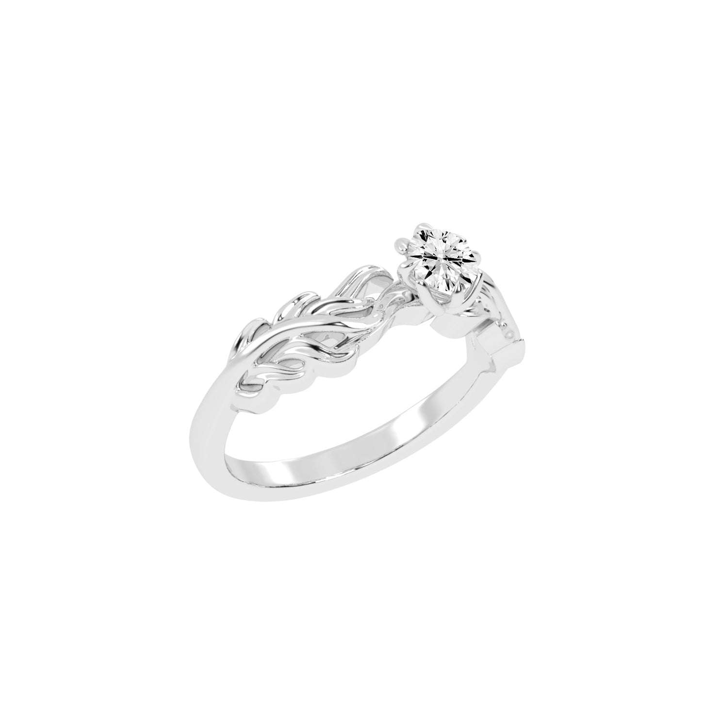 Gleamira Fire Rose Round Cut Classic Lab Diamond Ring