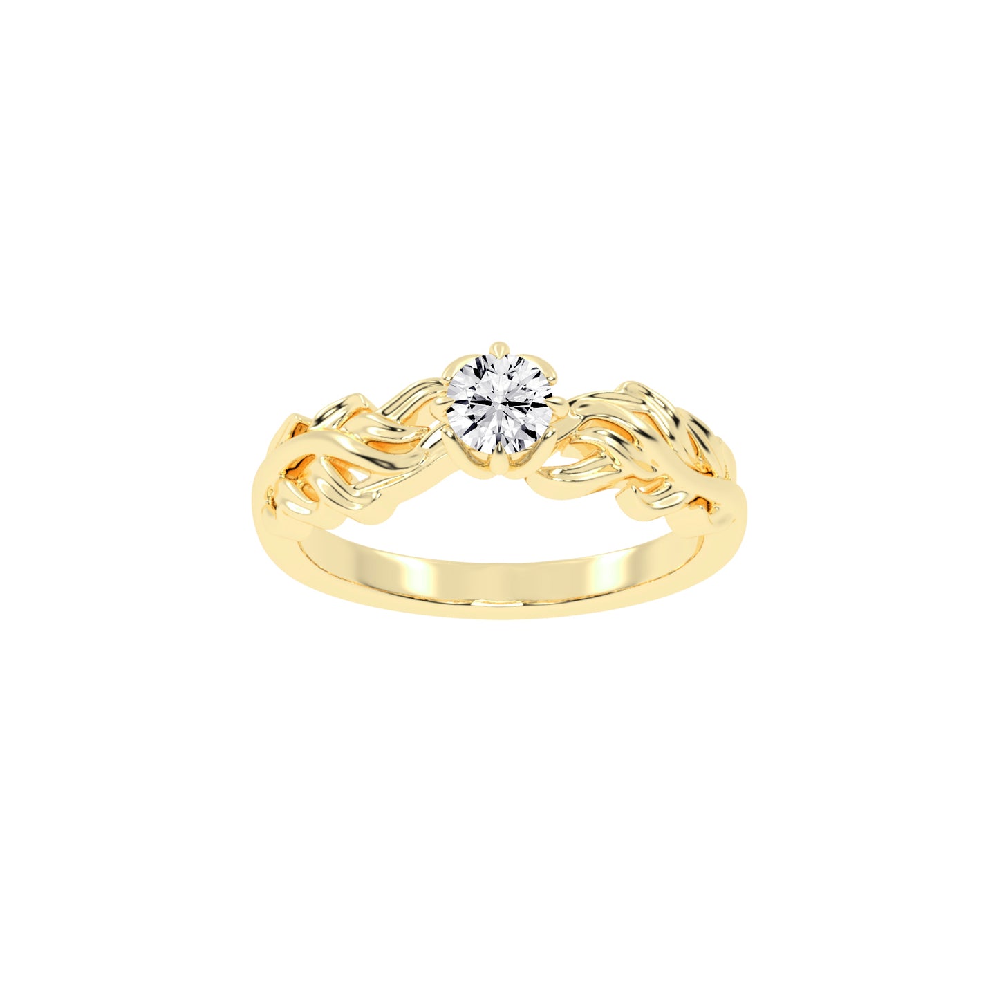 Gleamira Fire Rose Round Cut Classic Lab Diamond Ring