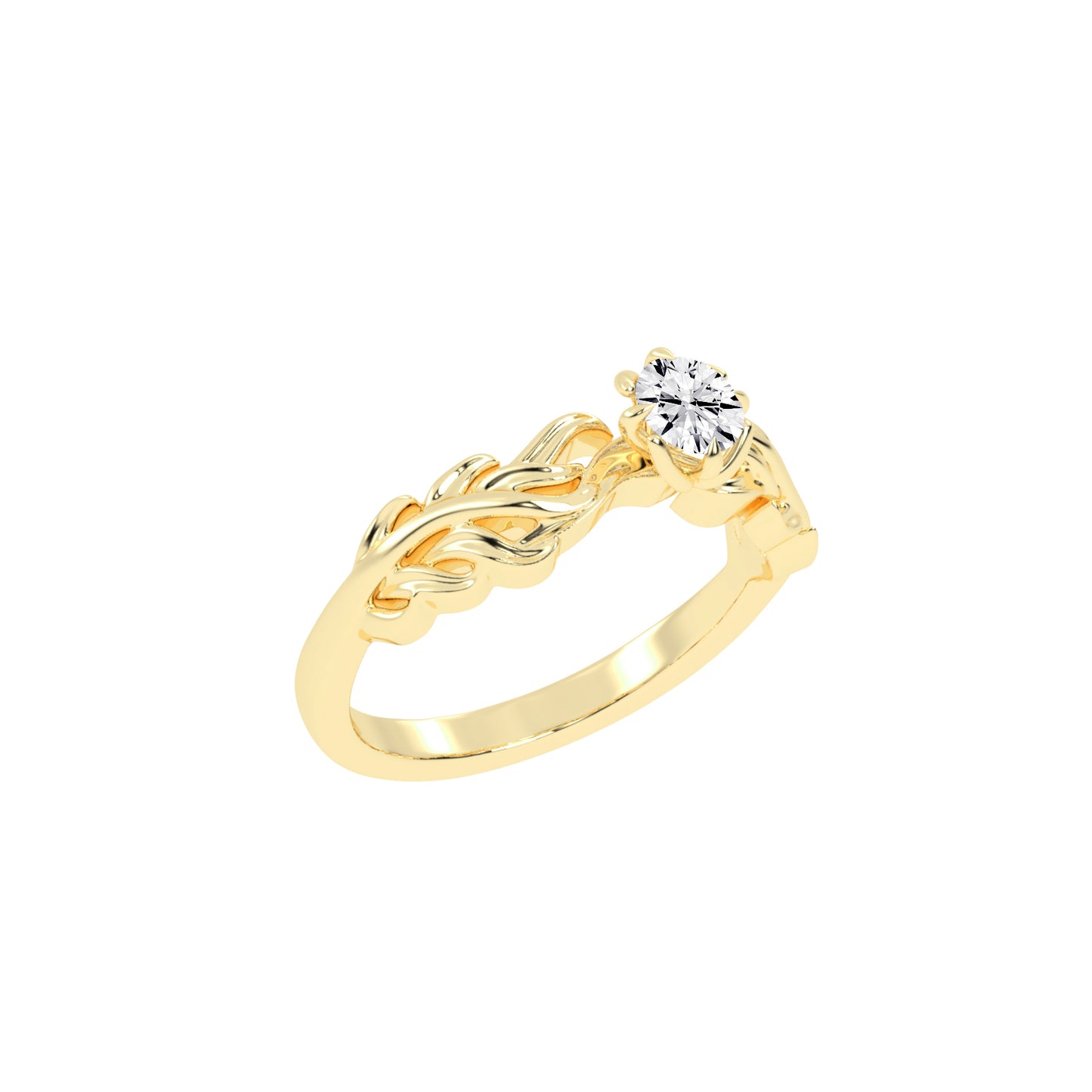 Gleamira Fire Rose Round Cut Classic Lab Diamond Ring