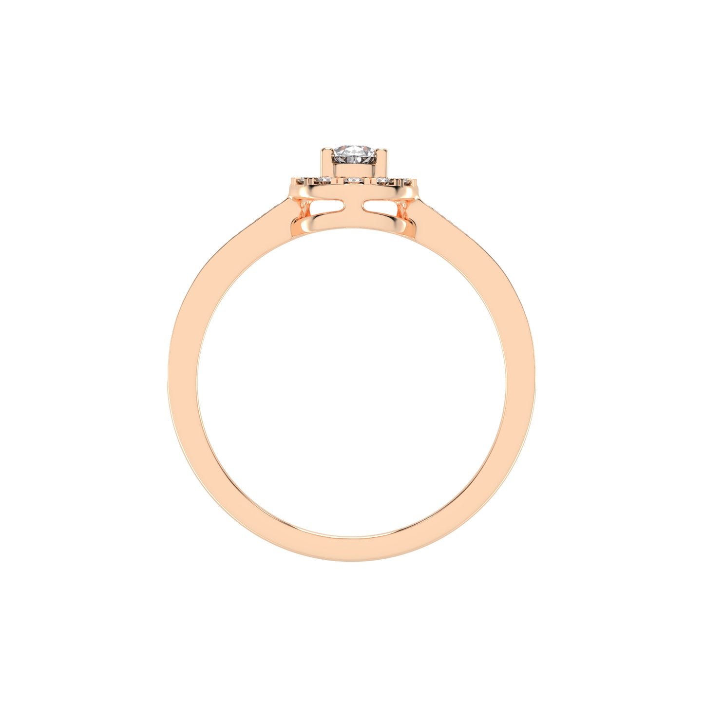 Halivian Pinpoint Pear Cut Halo Lab Diamond Ring