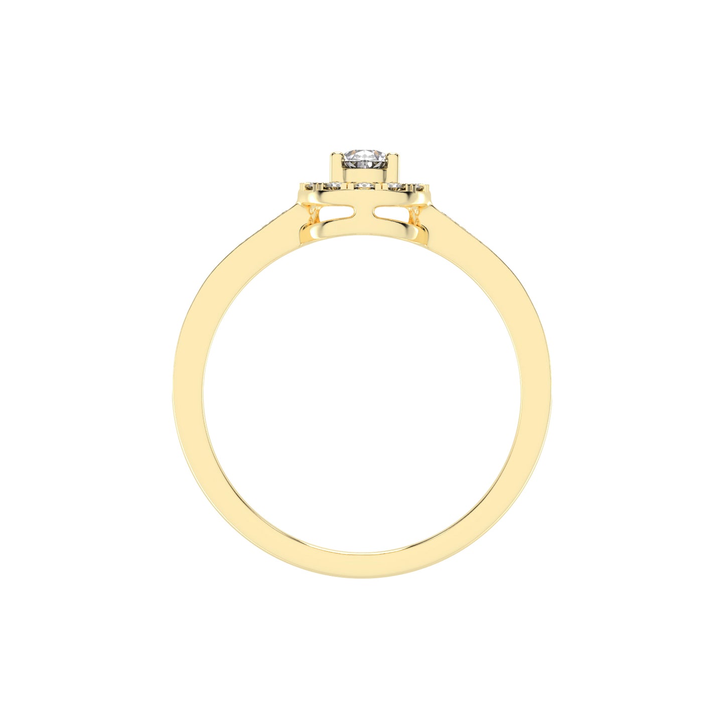 Halivian Pinpoint Pear Cut Halo Lab Diamond Ring