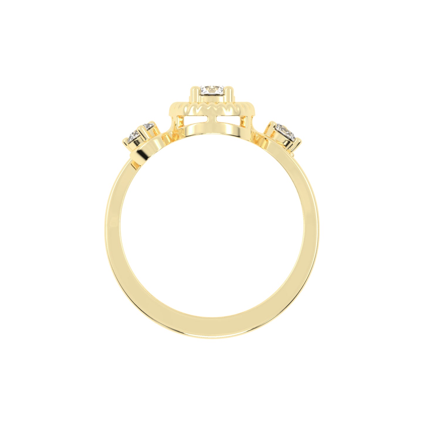 Trinerva Round Cut Three Stone Lab Diamond Ring