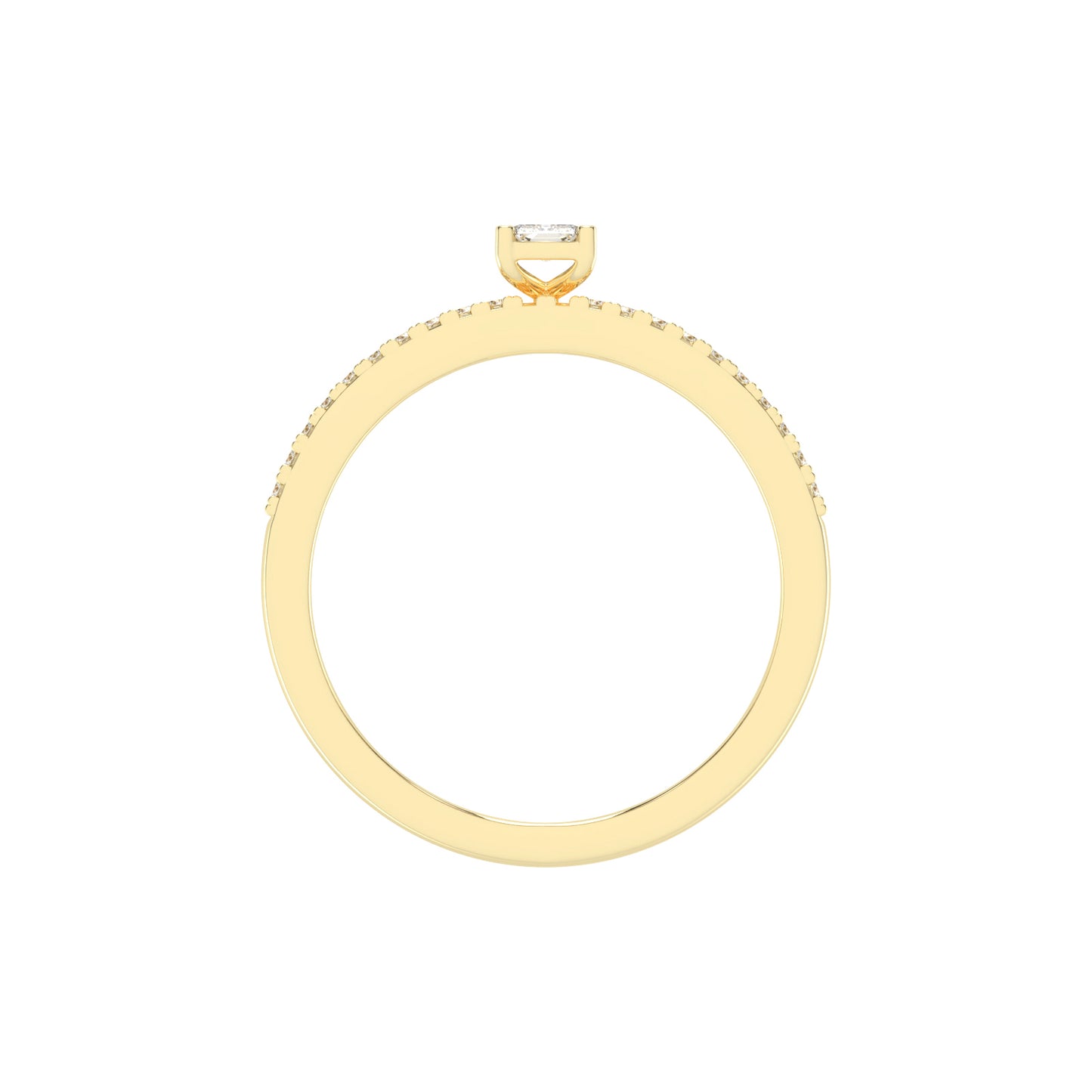 Veridelle Emerald Cut Side Stone Lab Diamond Ring