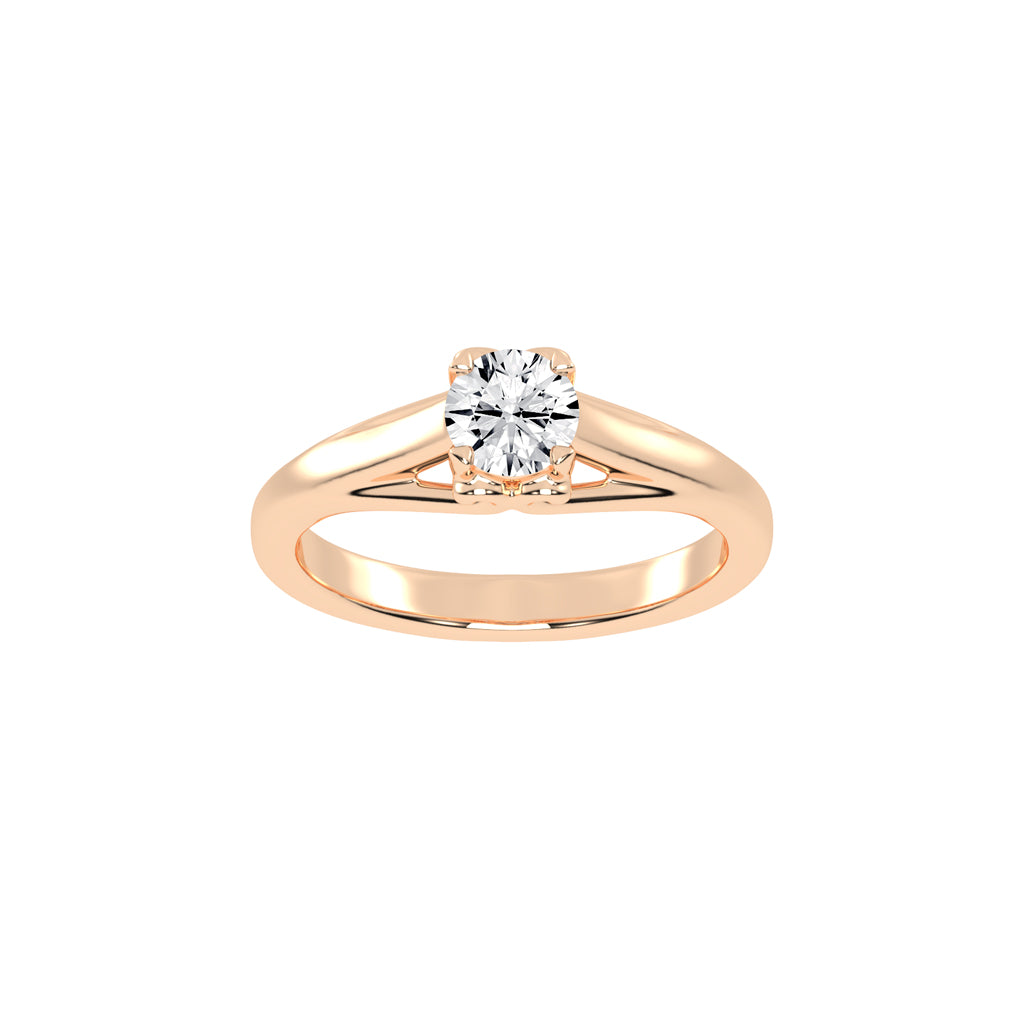 Soliessa Round Cut Solitaire Lab Diamond Ring