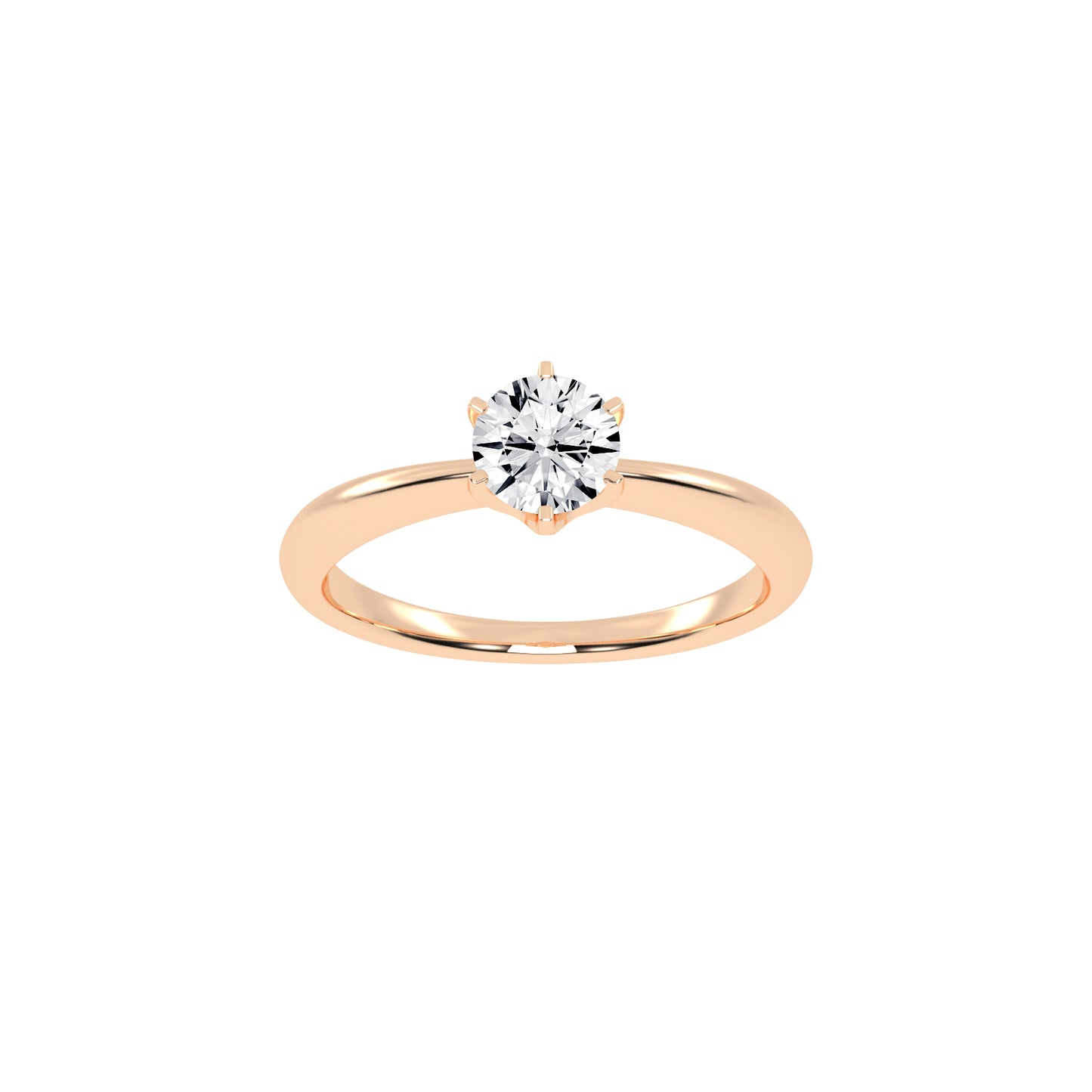 Solairista Six Prong Round Cut Solitaire Lab Diamond Ring