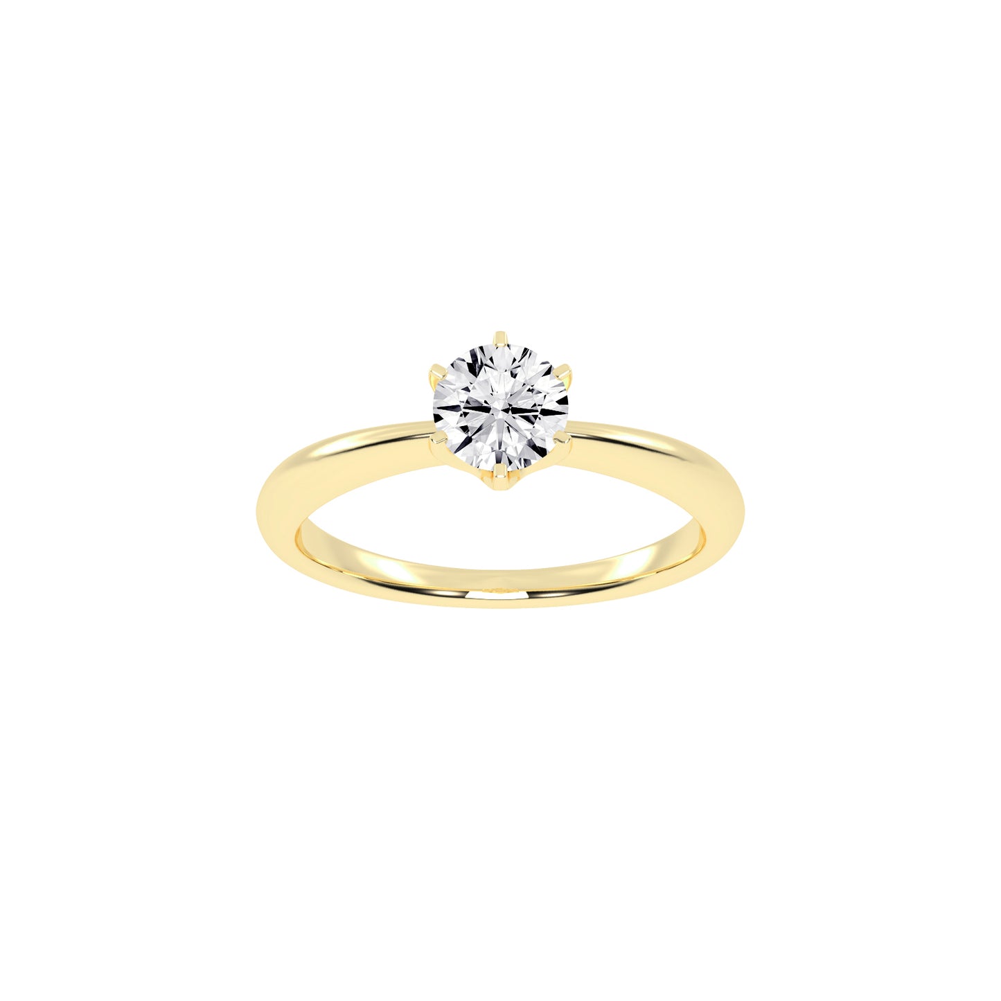 Solairista Six Prong Round Cut Solitaire Lab Diamond Ring