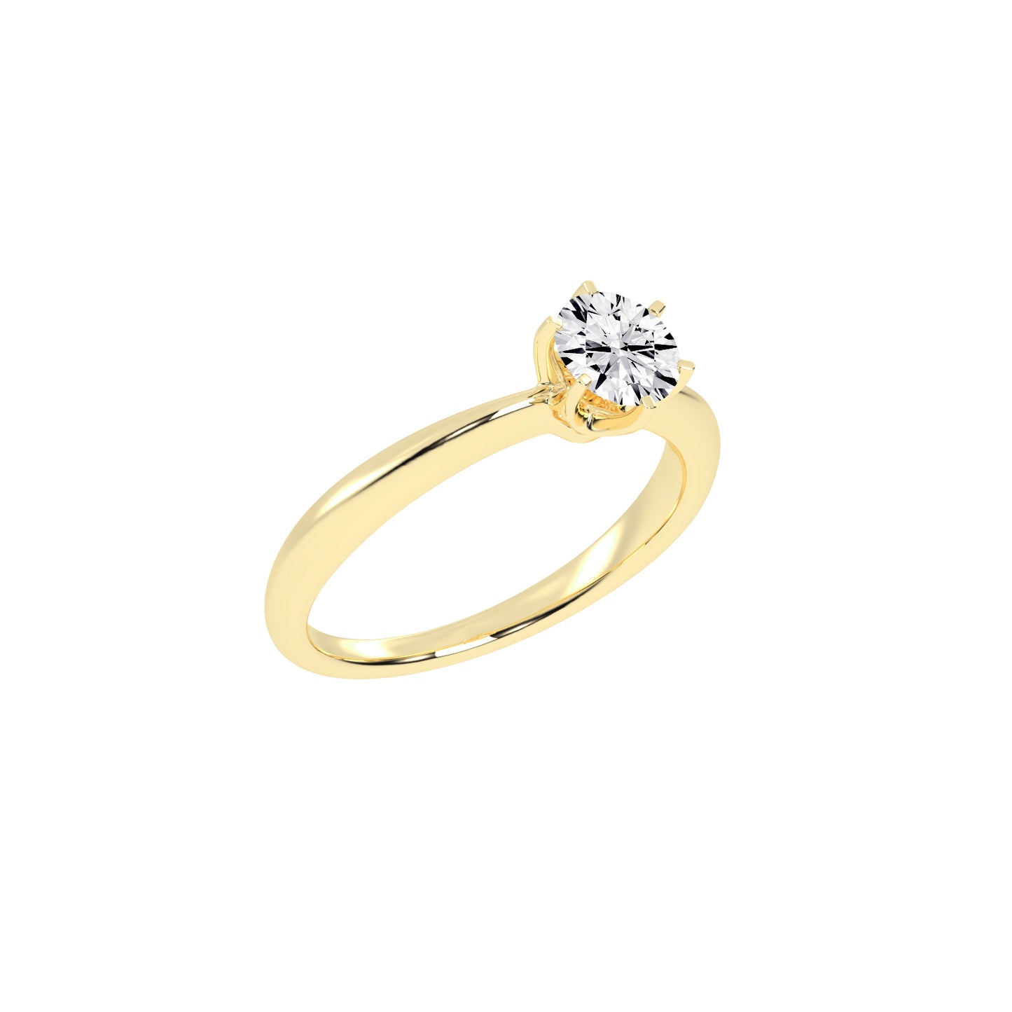 Solairista Six Prong Round Cut Solitaire Lab Diamond Ring