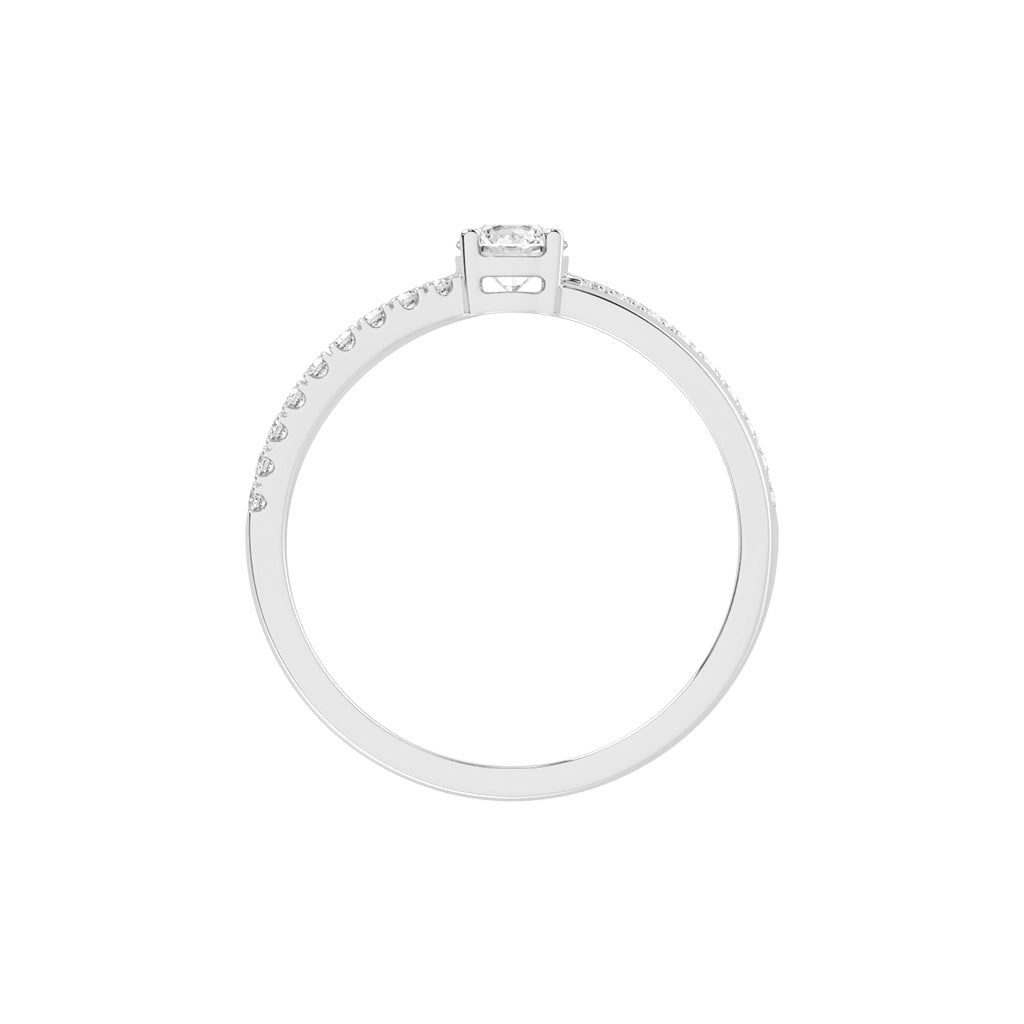 Auresta Split Shank Round Cut Side Stone Lab Diamond Ring