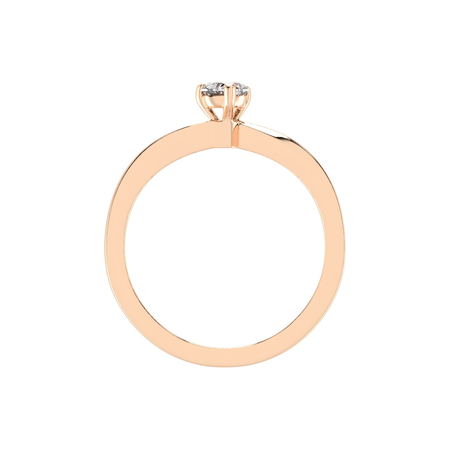Solantirra three prong heart cut solitaire lab diamond ring