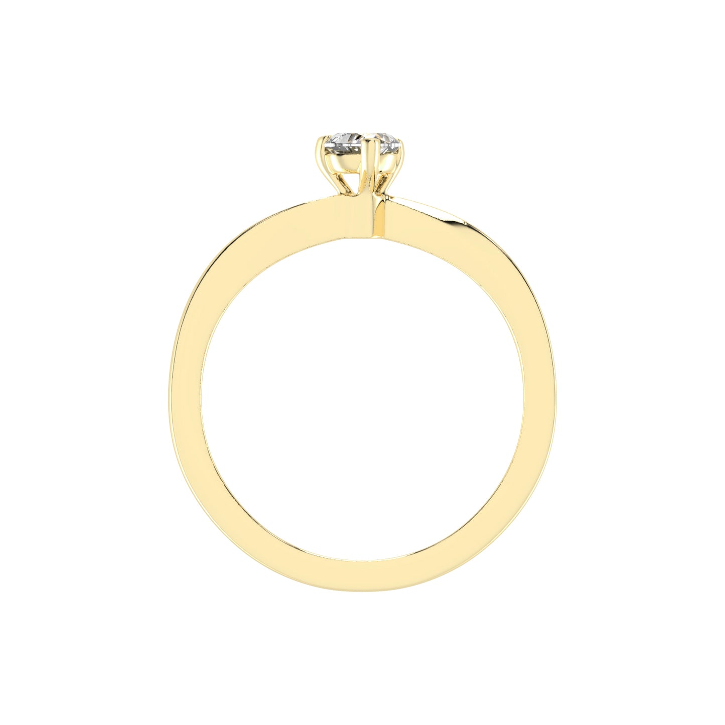 Solantirra three prong heart cut solitaire lab diamond ring