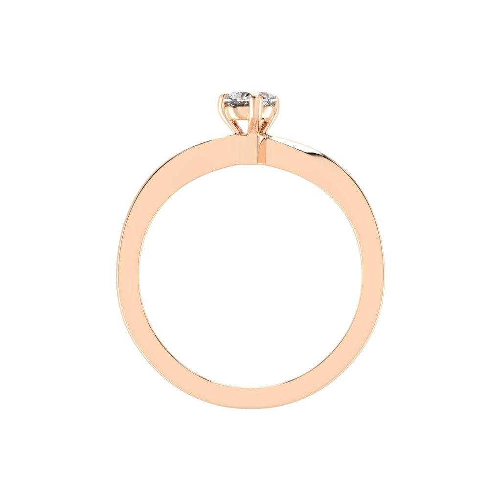 Solantirra three prong heart cut solitaire lab diamond ring