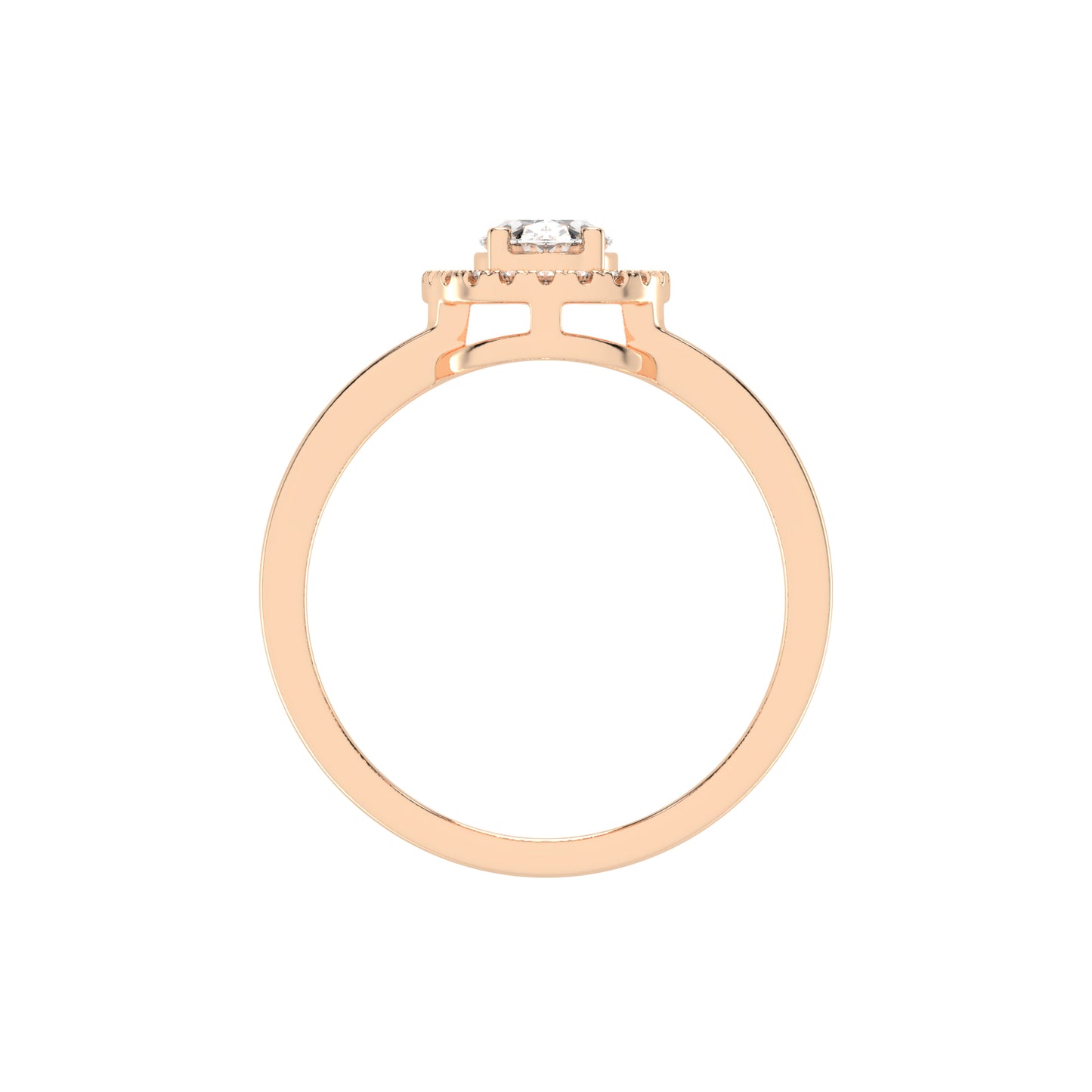 Halivenna Split Shank Oval Cut Halo Lab Diamond Ring