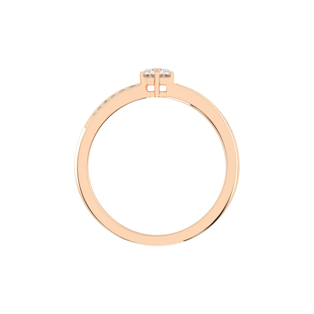 Round Diamond Swirl Accent Ring