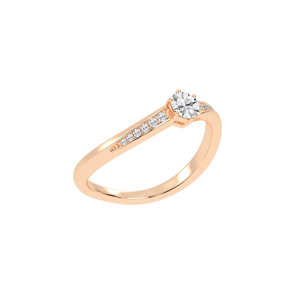 Round Diamond Swirl Accent Ring