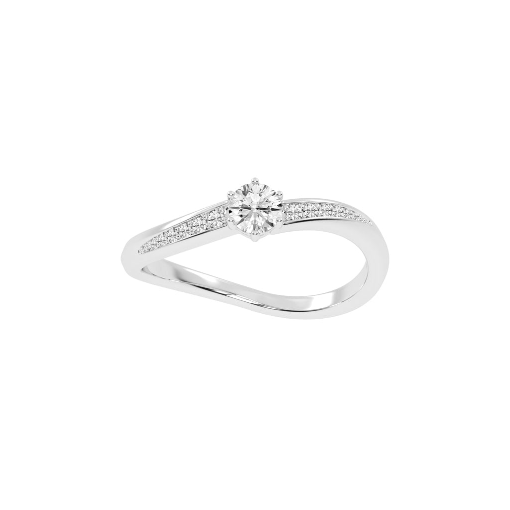 Round Diamond Swirl Accent Ring