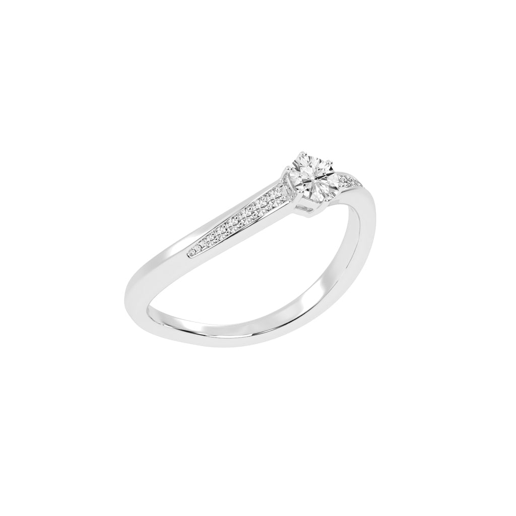 Round Diamond Swirl Accent Ring