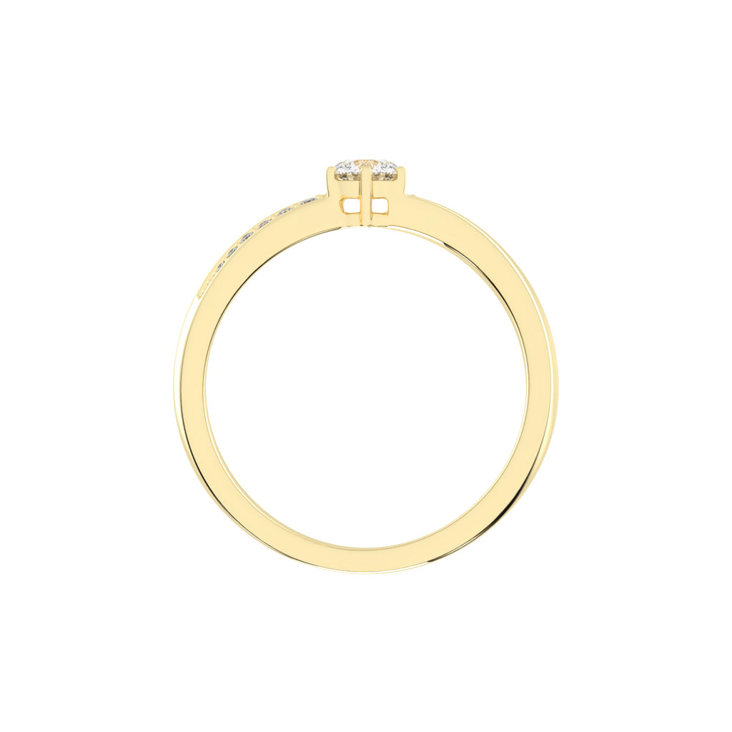 Round Diamond Swirl Accent Ring