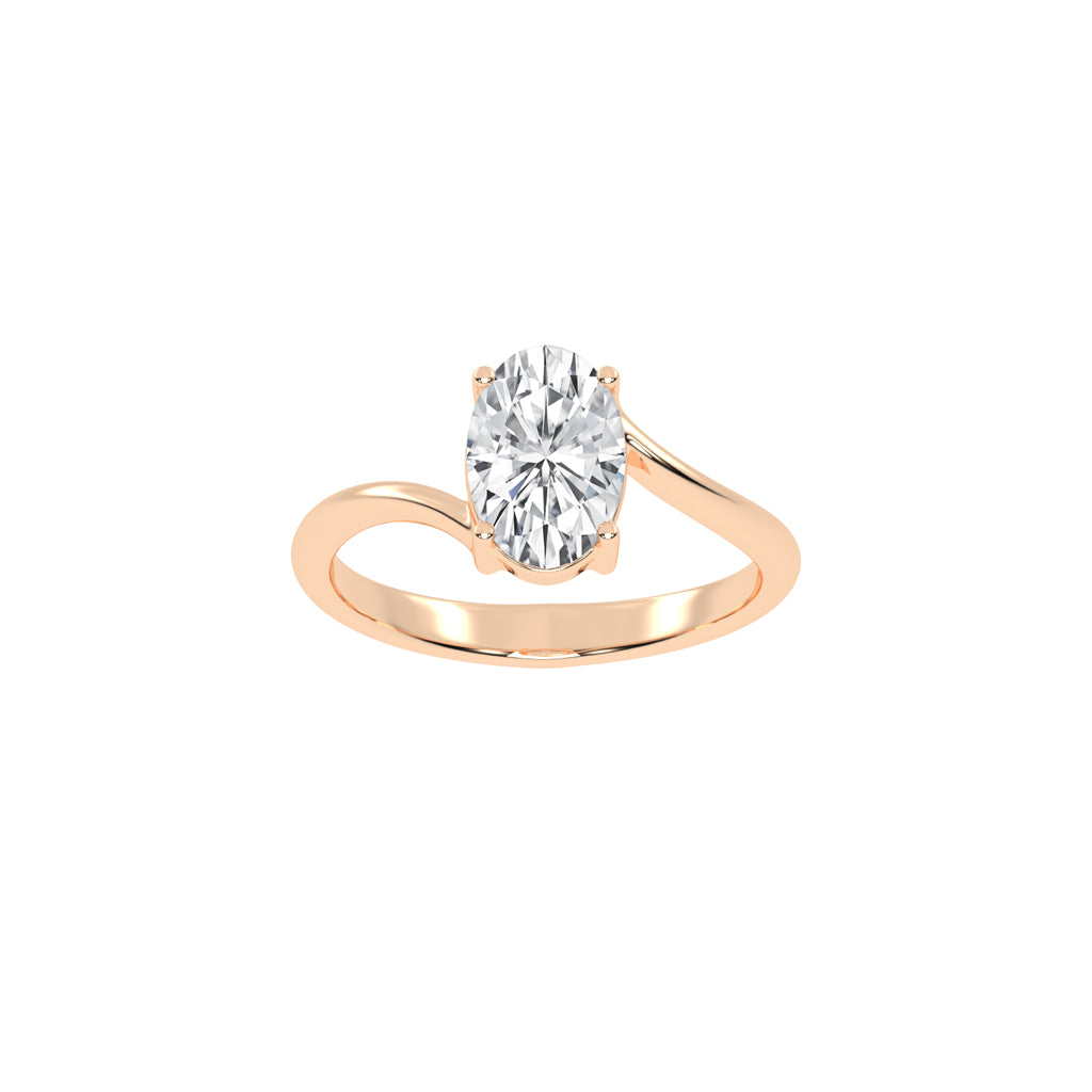 Modern Swirl Solitaire Ring