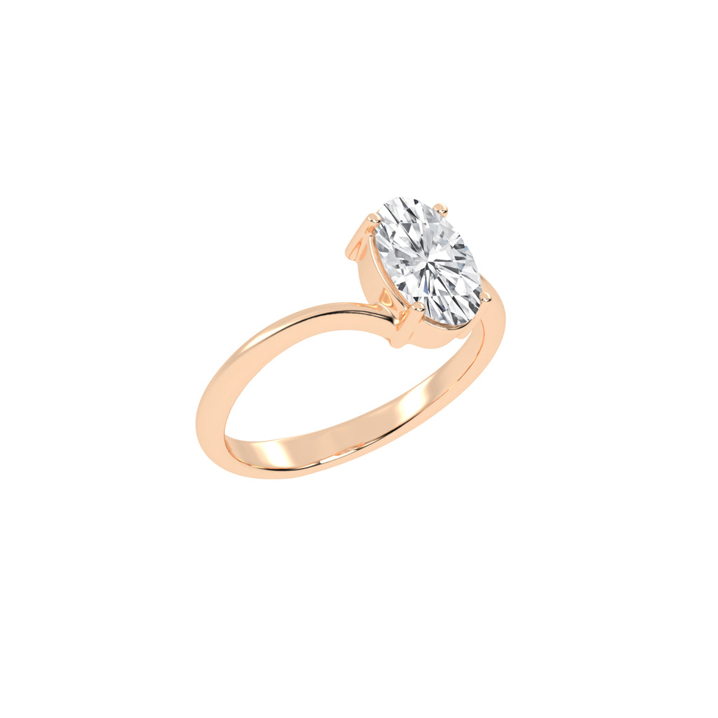 Modern Swirl Solitaire Ring
