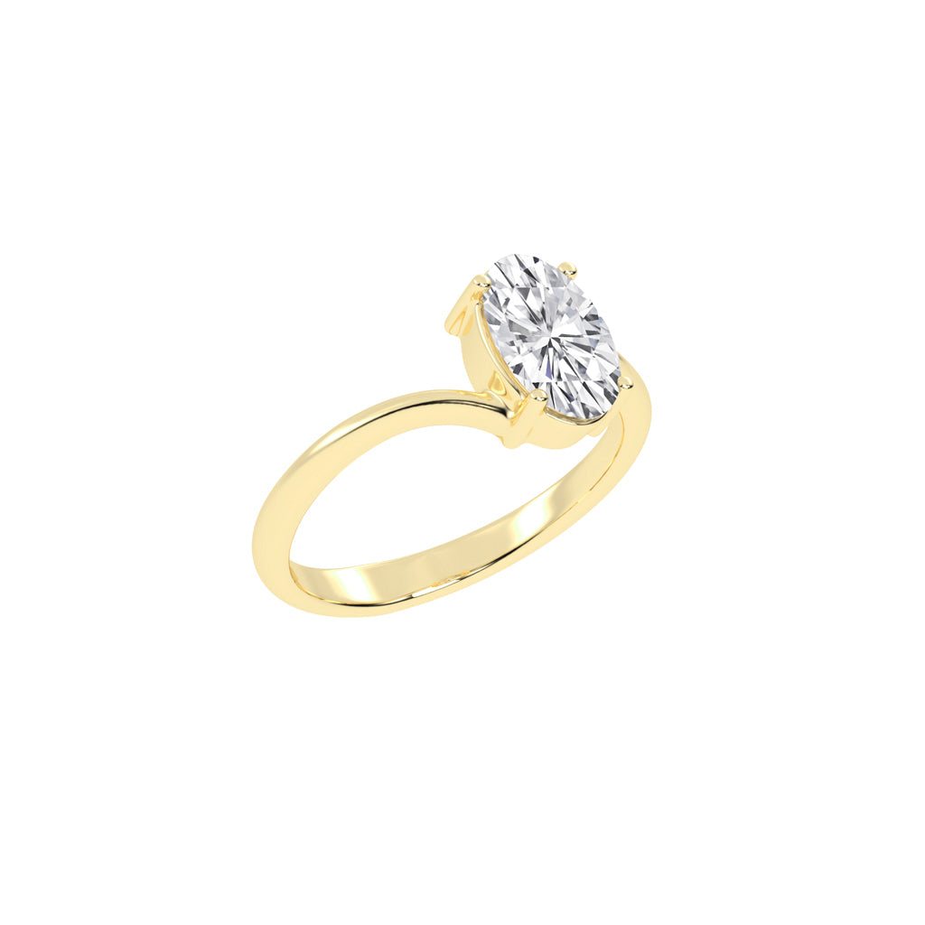 Modern Swirl Solitaire Ring