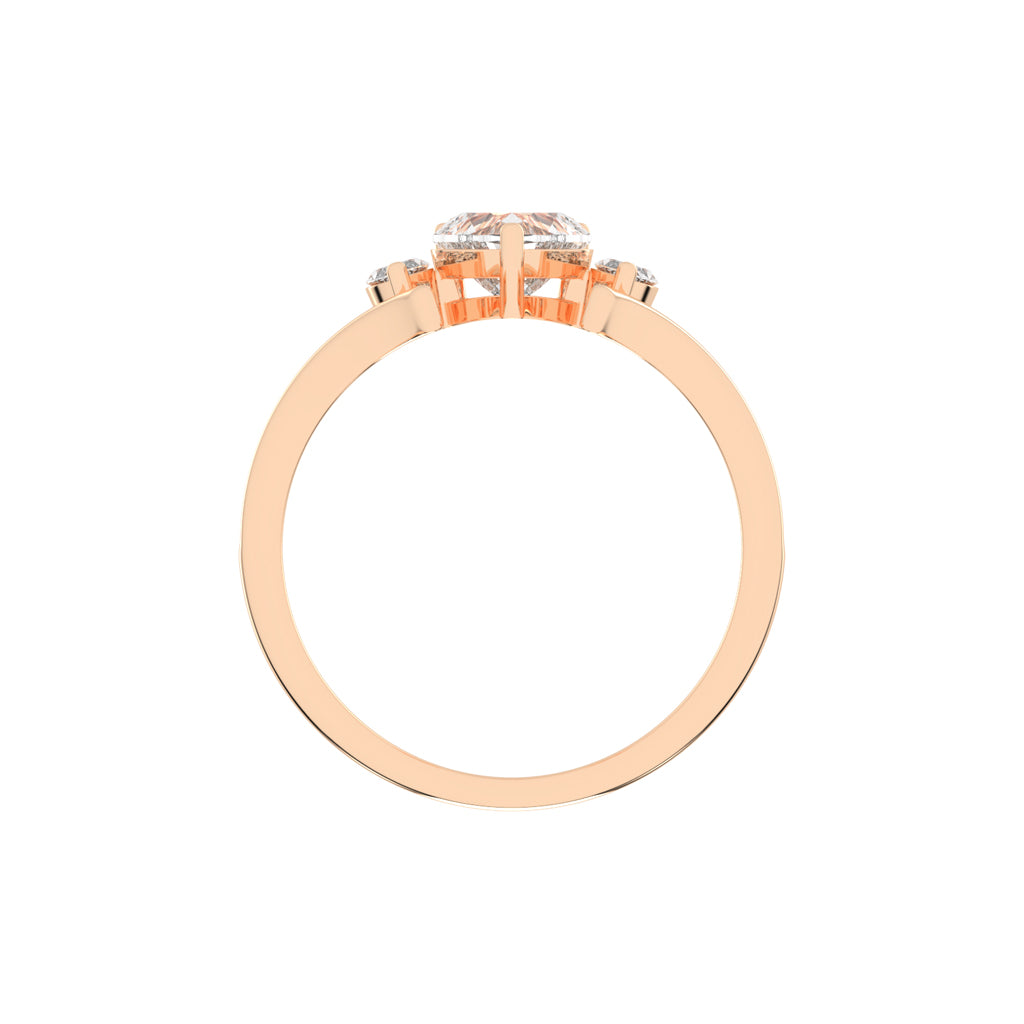 Whimsical Heart Marquise Ring