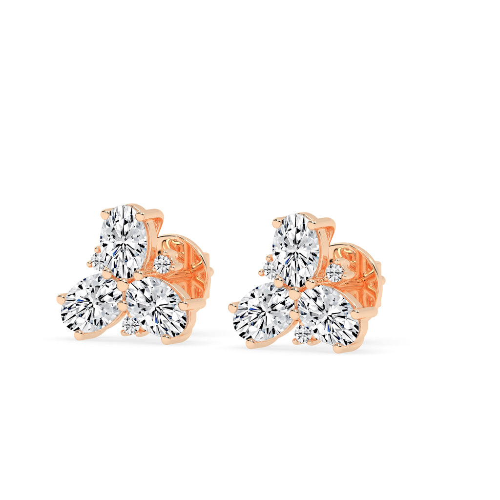 Trilogy Blossom Sparkle Stud Earrings