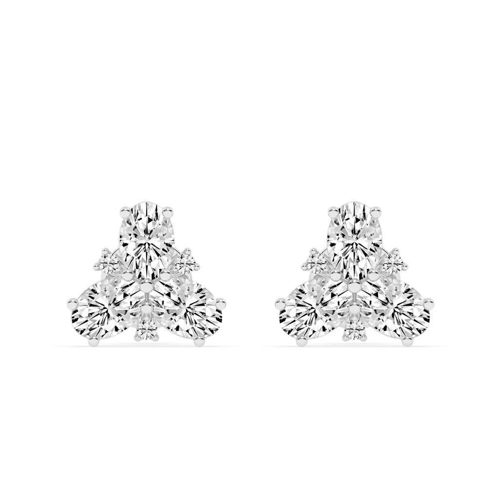 Trilogy Blossom Sparkle Stud Earrings
