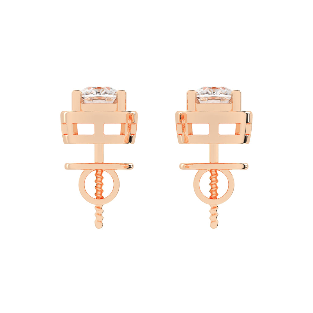 Cushion Cut Bezel Set Stud Earrings